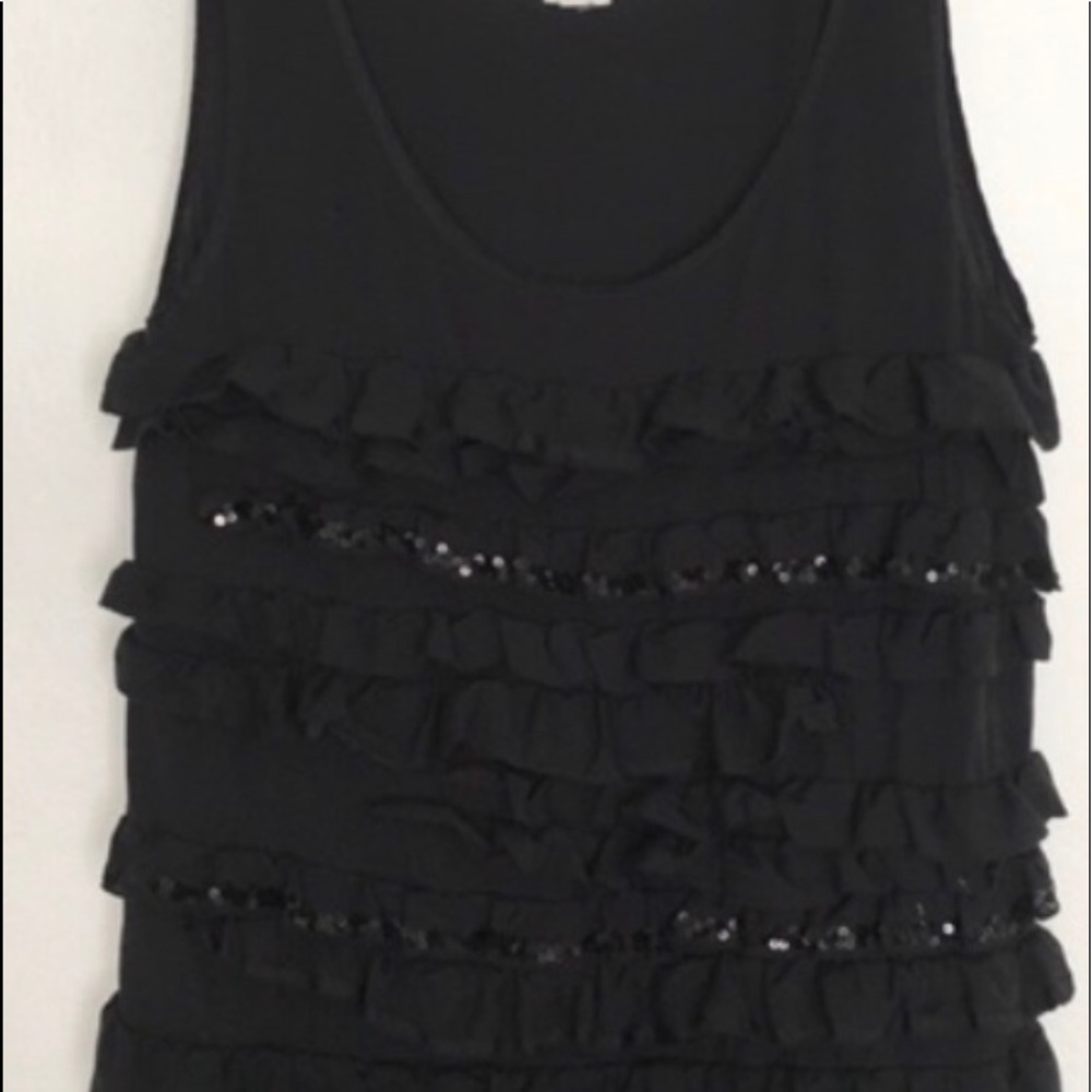 j.Crew Ruffled Sequins Black Tank-top - Picture 5 of 8